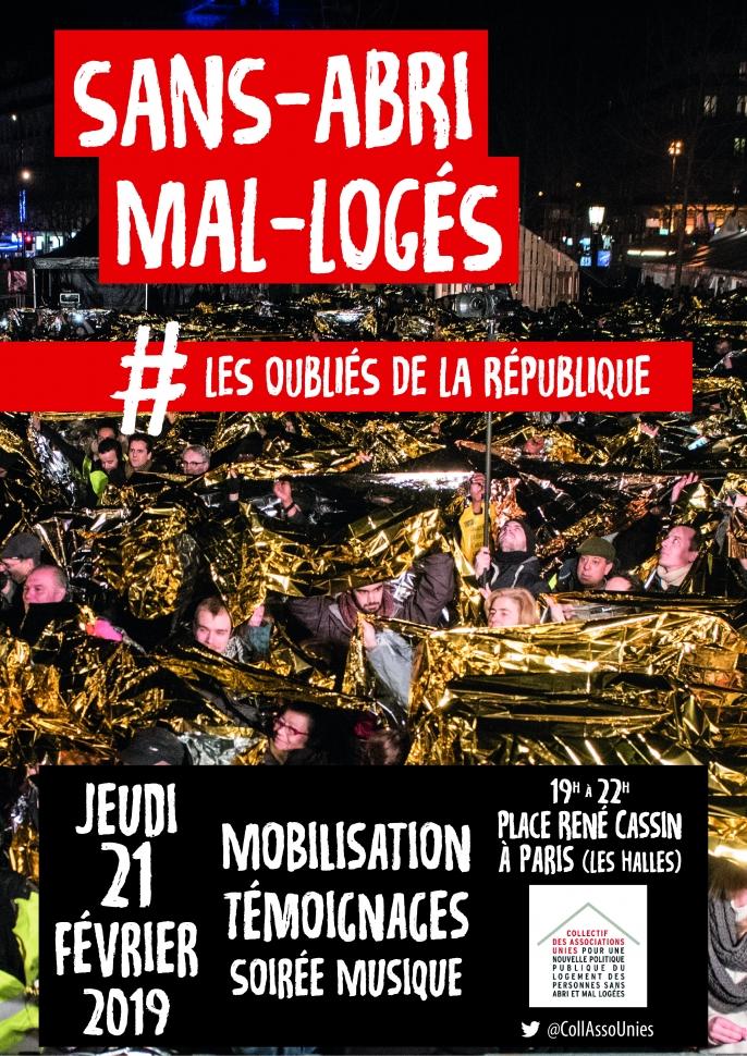 Sans-abri, mal-logés : Agissons pour les oubliés de la République !