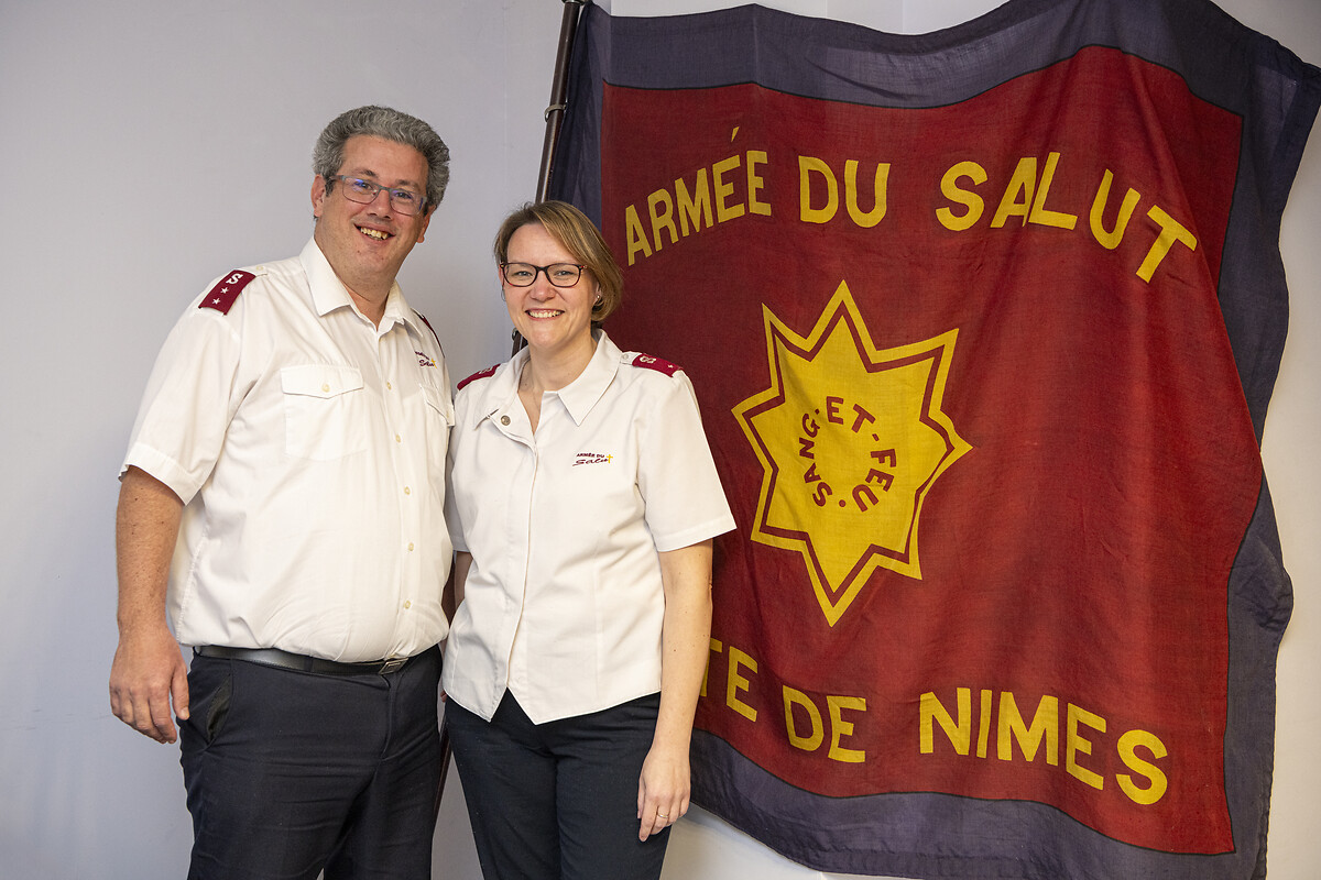 Congrégation Armée du salut - Poste de Nîmes Janvier 2024.• Stéphane Gratas (Capitaine Officier).• Elodie Gratas (Capitaine Officier)
