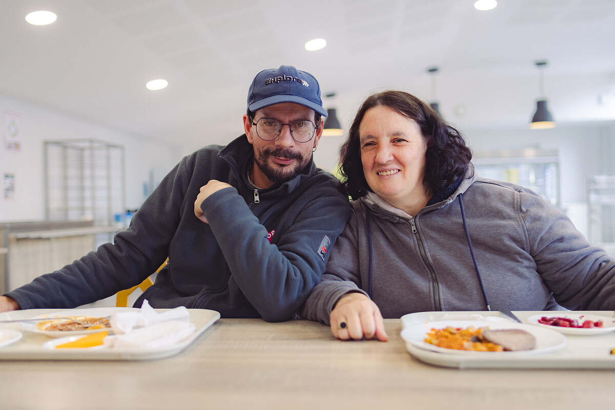 Les résidents Mickaël SOLIMENA et Séverine MACE. au CHRS de Lille